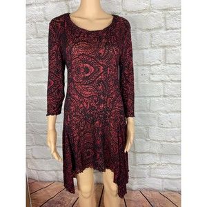 COCO + CARMEN Dress Small/Medium Red/Black Stretchy See-Thru Dress Unique
